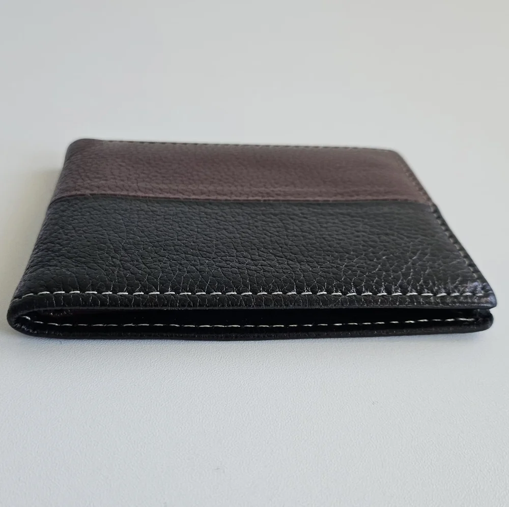 Timberland Black & Brown Mens Genuine Leather Bifold Wallet